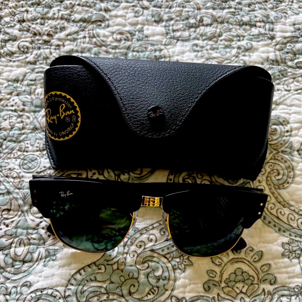 Ray-Ban, NEW! Mega Clubmaster Sunglasses. Black on Arista. Authentic glasses.